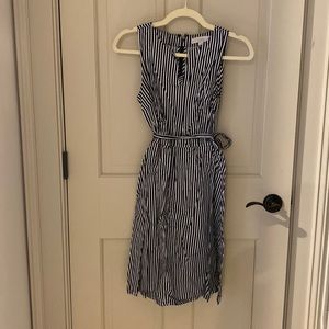 Loft black and white striped dress